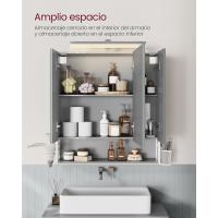 Armario de Baño con Luz LED 16,5 x 70 x 75 cm Toma Corriente Cesta Colgante Soporte para Secador - details 10