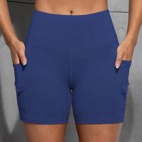 Pantalones cortos de Yoga con dos bolsillos para mujer, pantalones cortos elásticos para correr al aire libre, Color sólido, levantamiento de glúteos, ciclismo, ropa deportiva femenina - details 12