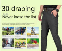 Pantalones De Ciudad Para Hombre Cargo Resistentes Al Agua Y Algodón Pantalones Casuales Multi-bolsillos Y Secado Rápido - details 15