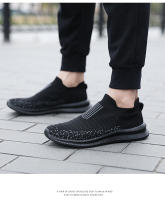 Zapatos para correr para hombre, zapatillas de deporte con calcetines tejidos, zapatos planos sin cordones para primavera y verano, mocasines de talla grande para hombre, zapatos planos deportivos de tenis - details 19