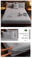 Cubierta de Cama de Terciopelo Engrosado Juego de Sábanas Elásticas de Color Sólido para Cama de Rey y Amarilla - details 18