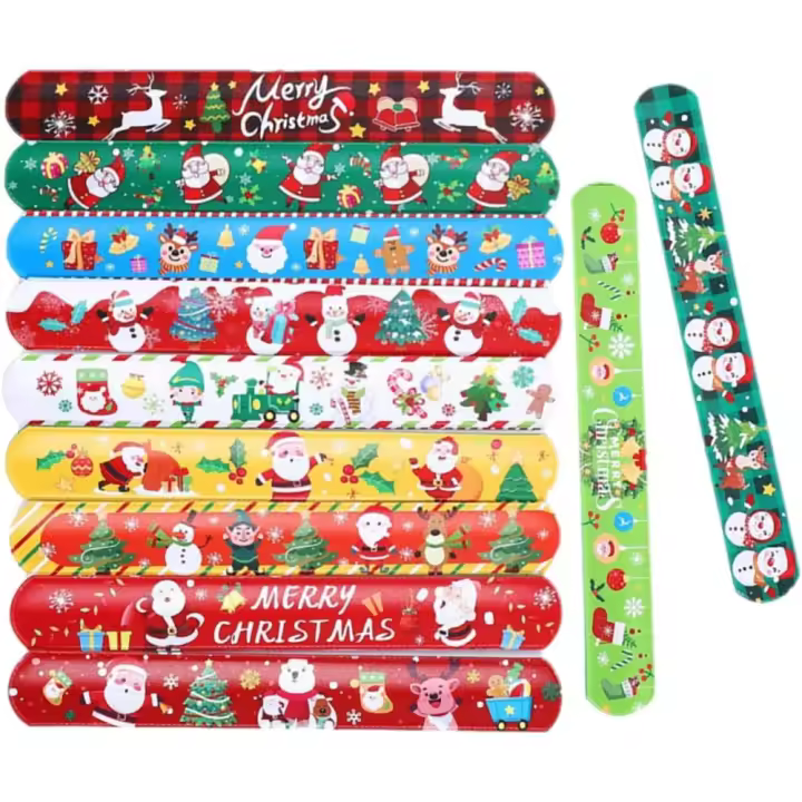 Pulseras de Juguete Slap 24PCS Dibujos Animados Navideños Regalo Perfecto para Niños y Niñas - 1