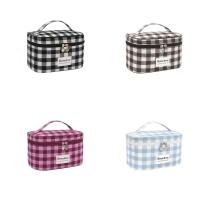 Bolsa de maquillaje a cuadros de gran capacidad, bolsa de aseo de viaje cuadrada de estilo coreano, bolsa de almacenamiento, bolsa de cosméticos de mano para mujer - details 1