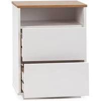 Mesa de Noche Bob 2 Estructura de Madera Blanca/Roble 45cm de Ancho 35cm de Profundidad - details 3