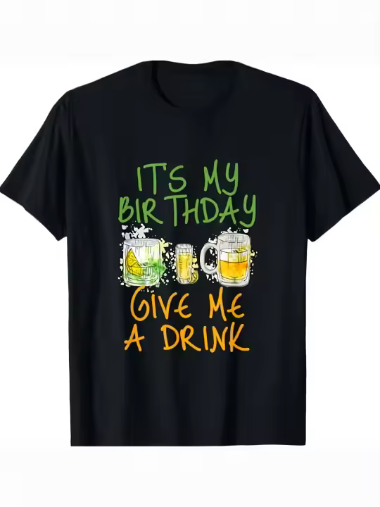 Camiseta de Algodón Suave y Cómoda con Cuello Redondo y Manga Corta Diseño Único para Mi Cumpleaños - 1