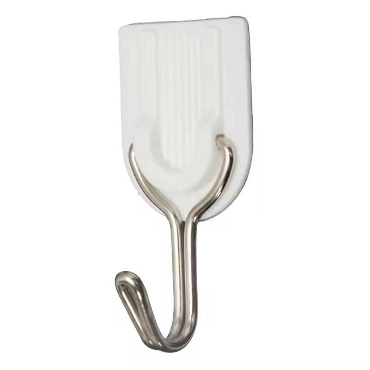 Gancho de pared para puerta, soporte autoadhesivo para toalla, baño, cocina, pegamento, blanco, 6 unidades - 1