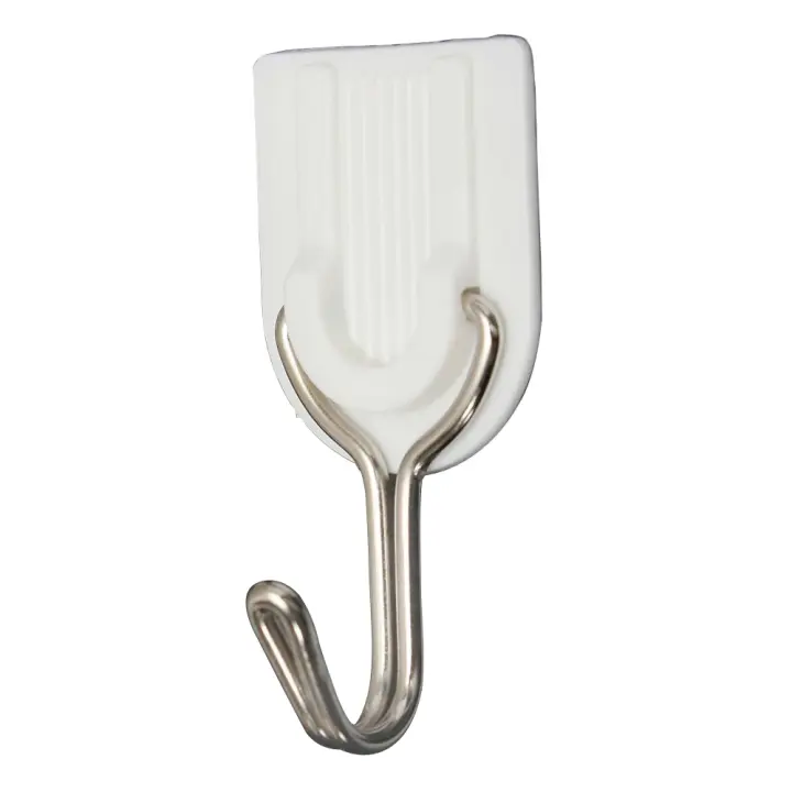 Gancho de pared para puerta, soporte autoadhesivo para toalla, baño, cocina, pegamento, blanco, 6 unidades - 1