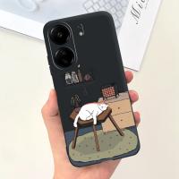 Funda trasera para Xiaomi Poco C65, cubierta suave de silicona líquida mate con estampado de dibujos animados de flores, protección a prueba de golpes - details 28