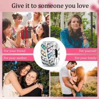 Abalorios de plata 100% auténtica con huellas de pata, joyería fina de cumpleaños para mujer, pulsera de 3mm, regalo con piedra de circón principal - details 38