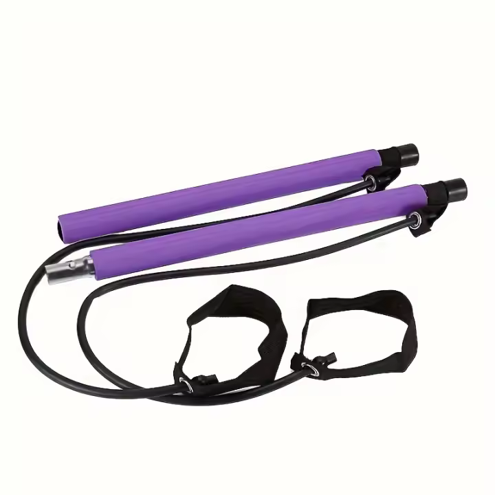 1pc Pilates Bar Kit With Resistance Bands, Stainless Steel Exercise Stick - 1