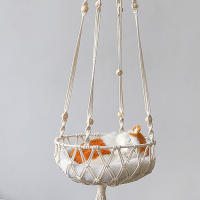 Hamaca de macramé para gato, columpio colgante de encaje, cesta para casa, cama para mascotas, para dormir, jugar, escalar - details 1