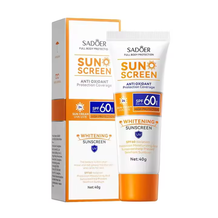 SAODER SPF 60+ para rostro y cuerpo, crema bloqueadora de protección solar refrescante y no grasa a prueba de sudor - 1