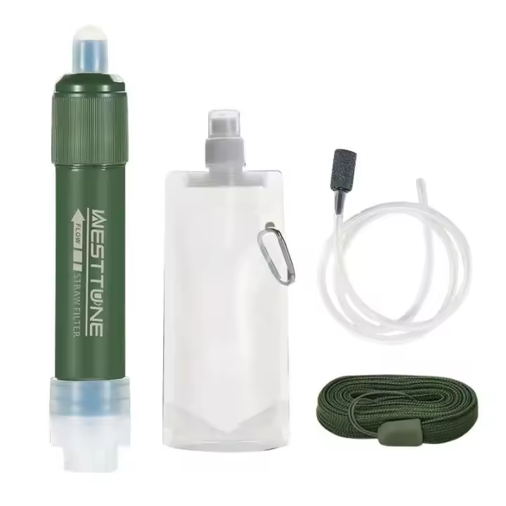 Juego de pajitas con filtro para exteriores, purificador de agua para purificación de acampada TUP, suministros de supervivencia o emergencia - 1
