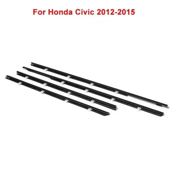 4 Uds burlete de coche ventana de vidrio sello de goma moldura embellecedora para Honda Civic 2006-2019 - 1