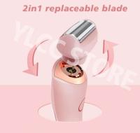 Maquinillas de afeitar eléctricas para mujer, afeitadoras faciales 2 en 1 para Bikini, depilación para axilas, piernas, recortador corporal para mujer, resistente al agua IPX7 - details 8