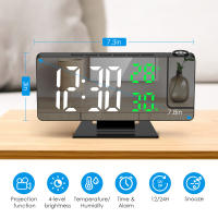 ORIA-reloj despertador Digital con proyección, dispositivo electrónico de mesa, LED, con temperatura y humedad, para el hogar, dormitorio y oficina - details 0