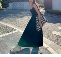 Vestido camisola coreano suave con cintura blanca y estilo festivo, dulce y elegante para lucir delgado y de alta gama, falda larga - details 12