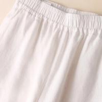 Pantalones para Mujer de Tela Suave y Ligera Color Sólido para Verano Estilo Casual Recto y Largo - details 3