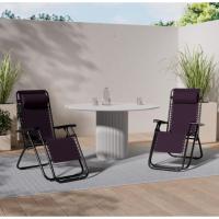 Pack de 2 sillas, Tumbonas Gravedad Cero reclinables con Bloqueo de Seguridad de Tejido Oxford y Acero de 95x65x106 cm, Hamacas jardín con cojín (Negro) - details 1