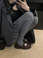 Mocasines perezosos con bloqueo de metal de un pedal, nuevos zapatos de cuero pequeños con plataforma de cabeza redonda de estilo británico - details 16
