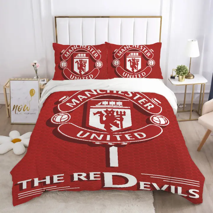 Juego de Ropa de Cama de Doble Comodidad U-Uniteds FC Bear Funda de Edredón y Edredón de Rey - 1