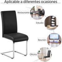 2 Piezas Sillas de Comedor Sillas de Oficina Conferencia Altura 47cm Carga Máxima 135kg Blanco - details 85