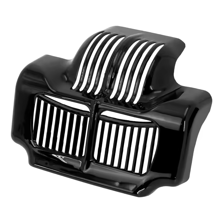 Cubierta de refrigerador de aceite para motocicleta, accesorio negro/cromo para Harley Touring Road King, Electra Street Glide Trike FLHT FLTR FLHX 2011-2015 - 1