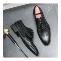 Vestido de cuero Oxford con cordones para hombre, Zapatos de negocios, color sólido, gran tamaño - details 11