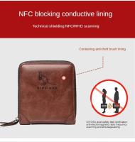 Cartera De Cuero Para Hombre Lujo Monedero Con Bolsillo Para Monedas Y Tarjetas RFID Cierre De Cremallera Regalo Para Hombres Bolsa De Dinero - details 9