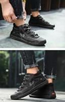 Zapatos informales de cuero hechos a mano para hombre, mocasines de invierno con piel, zapatos cómodos para caminar, zapatos planos para hombre, gran oferta - details 9