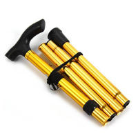 Bastón Telescópico De Aleación De Aluminio Para Senderismo Y Trekking Plegable Con Punta De Goma Para Ancianos Color Negro/Cobre - details 41