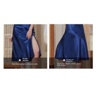 Camisón Con Correa Cruzada De Color Sólido Con Cuello De Una Palabra Para Mujer, Tirantes Medianos Y Largos Sin Espalda Sexy De Verano - details 3