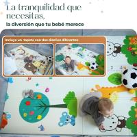 Parque Infantil Bebe 120x180cm - Corralito Bebe con 6 agarraderas y Alfombra de Juegos Acolchada - Parque Bebes para Casa Plegable con Malla Transpirable y Vayas con Protecciones - details 6