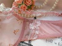 Exquisito conjunto de lencería de encaje transparente ultrafino rosa loto con bordado para mujer - details 16