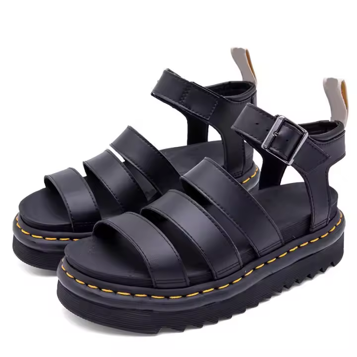 Sandalias de Venta de Piel de Vaca para Mujeres GIOIO Estilo Romano con Tornillo Desnudo - 1