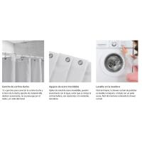 Cortina de Ducha, Cortinas de Baño Poliester Lavable, Cortina Bañera Secado Rápido con Ganchos, Patrón de Burbujas Azul - details 2