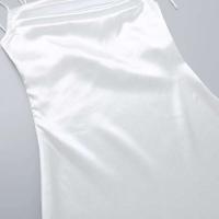 Nuevo vestido largo ajustado de satén con tirantes informales irregulares de estilo europeo y americano para mujer - details 8