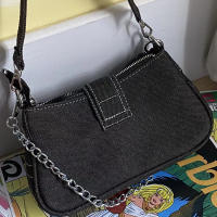 Bolsa de axilas de mezclilla estrella nueva tendencia de moda diseño de nicho bolsa de media luna bolso de lona bolsa de cadena - details 12