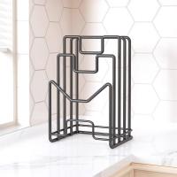 Soporte para tabla de cortar multicapa, soporte de Metal para arte del hierro, estante para tapa de olla, estante Vertical para ahorrar espacio, organizador de tabla de cortar, gabinete - details 10
