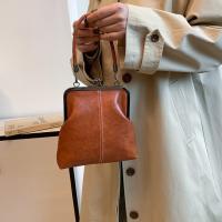 Bolso de hombro elegante con cierre de beso, bolso cruzado de estilo chino Retro de cuero PU, bolso de mujer Vintage de gran capacidad de Color sólido - details 10