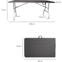 Mesa Plegable Rectangular 180x70x74cm Catering |   Mesa de resina con patas de acero plegables para eventos y terrazas |   Unidad (Blanca) - details 20