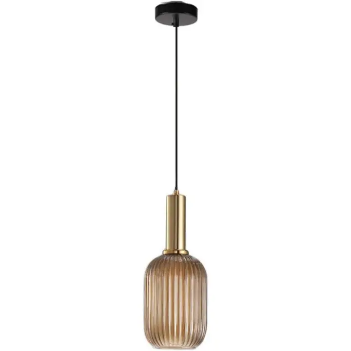 Lámpara colgante de vidrio,Lámpara colgante de vidrio Verde y enchufe dorado Lámpara de techo Candelabro - 1