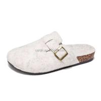 Nuevos zuecos de fieltro de alta calidad para mujer, zapatillas antideslizantes con hebilla a la moda para exteriores, talla grande 47, sandalias de marca de bajo precio - details 1