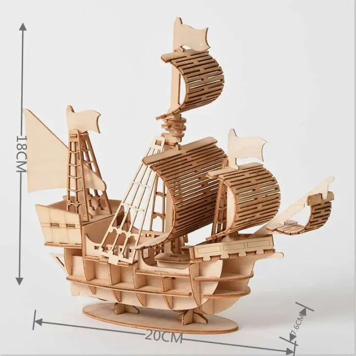 DIY tren de madera locomotora rompecabezas juguetes 3D niños montaje mecánico Montessori educativo niños barcos coches camiones modelos - 1