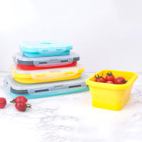 Fiambrera de silicona plegable con tapa sellada, contenedores de comida ligeros portátiles para acampar y senderismo - details 3