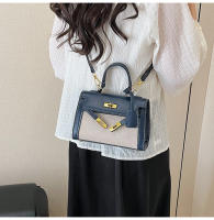 Bolso de mano de empalme de color en contraste de textura premium bolso de mensajero de hombro retro casual de nueva moda para mujer - details 38