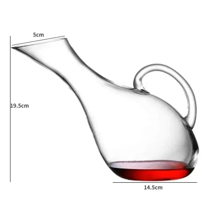 Botella de cristal abstracta horizontal hecha a mano con vino sin plomo, creativa, con barra familiar Mango Swan, 1500-2000 ml - 1