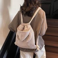 Mochila sencilla con capucha de cuerno de buey, bolso escolar de gran capacidad con diseño de capucha de estilo coreano, bolso con cordón y cremallera de Color sólido para compras - details 3