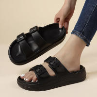 Pantuflas De Plataforma Gruesa Para Mujer Verano Playa Cómodas Antideslizantes Suela Suave Baño Hogar Zapatillas De Verano - details 13