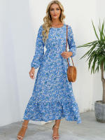 Vestido largo playero de verano para mujer, casual, elegante, de manga larga y corte en A. - details 21